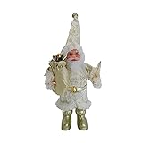JSONA 2021 Niedliches Weiß & Gold Weihnachtsschmuck Weihnachtsmann Spielzeug für Heimdekoration Kinder Geschenk Kinder Geschenk (mehrfarbig, 23,9 x 9,9 cm)