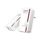 AVM FRITZ!Powerline 1240E/1000E WLAN Set (1200 MBit/s, WLAN-Access Point, ideal für Media-Streaming oder NAS-Anbindungen, internationale Version) weiß