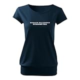 DELUNO Herzlich willkommen im falschen Film Frauen T Shirt mit Spruch und modischem Motiv Bedruckt Oberteil für Ladies XL Navy (City-545-XL-Navy)