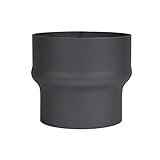 LANZZAS Ofenrohr Erweiterung von 120 mm auf 150 mm, Farbe: schwarz-metallic - weitere Rohre aus unserem Sortiment, finden Sie hier.