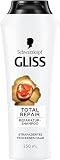 Gliss Shampoo Total Repair (250 ml), Haarshampoo mit flüssigem Keratin & Blüten-Nektar, Pflegeshampoo für trockenes und geschädigtes Haar reduziert Haarb