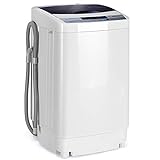 DREAMADE Waschvollautomat Waschmaschine 5,5kg, A+++ Miniwaschmaschine mit Schleuder,Toplader, Pump, 10 Model, Miniwaschmaschine vollautomatisch