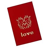 BOANUT 3D-Liebes-Einladungskarte 50 Stück Pop-Up-Grußkarte Jubiläums-Hochzeitskarten Geburtstagskarten mit Umschlag
