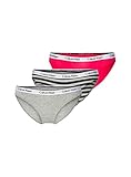Calvin Klein Damen 3er-Pack Slips Bikini Form 3 PK mit Stretch, Pink/Grey/Rainer Stripe Silver, M