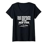 Damen Bad Homburg ist wie New York Bad Homburg T-Shirt mit V-Ausschnitt