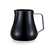 Milchkanne Milchkanne Cup for Espresso-Maschinen Latte Art Kaffee-Maschine Zubehör Perfekt for Latte Art, Espressomaschine, Cappuccino-Maschine Milchschaumkännchen (Farbe : Black, Size : 600ml)