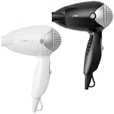 Clatronic® Reisehaartrockner | kompakte Größe | 1200 Watt | 2 Temperatur-/Leistungsstufen | Formdüse 360° drehbar (abnehmbar) | Aufhängeöse | Fön | HT 3393 schwarz oder weiß