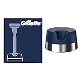 Gillette Rasierer-Halter für Mach3 Rasierer, blau, zur aufrechten Aufbewahrung Ihres Rasierers; wasserdicht und rostfrei