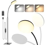Mojimdo Stehlampe, [3 Farben & 10 Helligkeiten] Schlanke LED Leselampe Stehend, Dimmbar Einstellbare Flexible Stehleuchte für Kinderzimmer, Büro, Wohnzimmer, Ecke Nachttischlamp