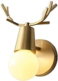Liyabber LED Wandleuchte Messing, Moderne Kreative Wandlampe mit E27-Lichtquelle, Wandleuchte Geweihform für Schlafzimmer Wohnzimmer Flur Gang Badezimmer Gold