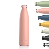 LARS NYSØM Trinkflasche Edelstahl 1000ml | BPA-freie Isolierflasche 1 Liter | Auslaufsichere Wasserflasche für Sport, Fahrrad, Hund, Baby, Kinder