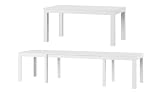 MPS groß praktisch Tisch Torino 160-300x90x76cm Weiß Matt 4-12 Personen Esstisch mit ausziehbarer Tischplatte auf 300