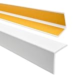 QUEST Winkelprofil 40x40mm – Selbstklebendes PVC-Gummi Kantenschutzprofil, Elastischer Eckschutz, Kunststoffwinkel für Kanten & Ecken, Weiß, 200