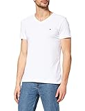 Tommy Hilfiger Herren CORE Stretch Slim Vneck Tee T-Shirt, Weiß (Bright White 100), X-Large