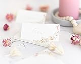 25 Stück - Tischkärtchen, Platzkarten, Sitzkarten für Deine Hochzeit, Geburtstag, Kommunion, Konfirmation oder Taufe (Trockenblumen)