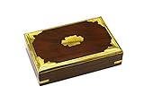 Box aus Holz mit Messing-Intarsien - Schatulle für Schmuck & Kleinkrams - TOP!