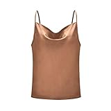 AFFGEQA Damen Sexy Womens Solid Color verstellbare lässige Basic Strappy Solid Tank Tops