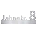 Edelstahl Straße & Hausnummer/personalisiertes Wandschild - verschiedene Größen erhältlich
