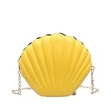 VJGOAL Damen Rucksack, Frauen Mädchen Mode Muscheltasche Volltonfarbe Kette Schulter Messenger Bag … (One size, Gelb)