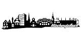 Skyline4u Mönchengladbach Skyline Aufkleber Sticker Autoaufkleber City Gedruckt in 7 Größen (100x23cm schwarz)