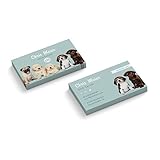 Visitenkarten gestalten | Dog Salon | 2-seitig | Querformat | Menge + Farbe + Papier zur Auswahl | selbst personalisieren | Hundefrisör | Groomer | Hundesalon (Cyan, 100 Stück)