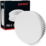 Pyrexx PX-1 • 1 Stück • Rauchmelder 10 Jahre Batterie mit Magnet-Halterung ohne Bohren und LED-Blinken • Zertifiziert nach Q-Label • Weiß