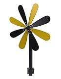 Windrad Garten schwarz gelb Deko Windspiel für draußen Windmühle XXL