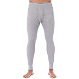 Fruit of the Loom Men's Waffle Weave Thermal Underwear Pant, Light Grey Heather, Large