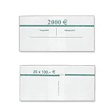Banderolen für Euro Geldscheine je 50x (100 € Banderole) Geldbanderole Papier für Geldbündel Fassungsvermögen je 20 Scheine