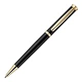 Hugo Boss Sophisticated Kugelschreiber aus Messing in der Farbe Schwarz Matt, Länge: 13,6cm, Minenfarbe: Blau, HSC3114A