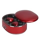 Dpofirs Tragbarer Binauraler Kabelloser Bluetooth-Kopfhörer mit Ladebox, Intelligente Stromverteilung Bluetooth-Kabelloser Kopfhörer für Sport-Gaming-Reisen (Rot)