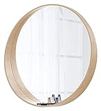 wandmontierter Spiegel Runder Wandspiegel mit eingebautem Speicherregal, großer Holzrahmen, Kreis Badezimmerspiegel, Wohnzimmer Schlafzimmer Flur Wall Decor, Makeup Mirror Badezimmerspiegel