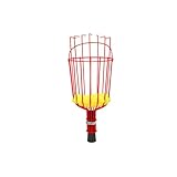 Obstpflückkorb 2024 Neuer Pflückkorb mit Kissen Effizientes Pflückwerkzeug zum Pflücken von Früchten an hohen Stellen, um Stöße zu vermeiden Gartenkralle Freund (Red, One Size)