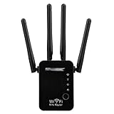 SFFZY Wireless Router WLAN Repeater Access-Point-Modus Mini-Antennen Booster 2.4G Verstärker Long Range Signal WiFi Extender (Color : Black)