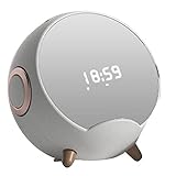 Ganekihedy Tragbarer Lautsprecher Wecker Lautsprecher Smart Wireless Charging Bluetooth Lautsprecher Unterstützung Speicherkarte U Disk weiß