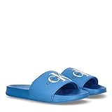 Calvin Klein Kinder Pool Slide - Logo Print Badeschuhe Bade-Latschen Unisex, Farbe:Blau, Schuhe NEU:EU 36