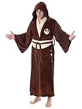Star Wars Adult Obi-Wan Kenobi Jedi Fleece Robe Bathrobe For Men Women (S/M)