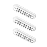 OxyLED Lampe Batteriebetrieben, Touch Led Schrankbeleuchtung Batterie 140° Schwenkbares Design Schranklicht mit Batterie Slim Bright Lampe mit Batterie für Treppe Küchen 3 Stück
