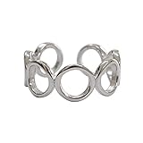 Ring Frauen 925 Sterling Silber Verlobungsring Trendy Einfache Geometrische Hochzeit für Frauen Mädchen Einstellbare Accessoires Geschenk