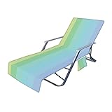 Shoichio Strandstuhlabdeckung Pool Lounge Chaise Handtuchabdeckung Sonnenliegeabdeckung mit seitlichen Aufbewahrungstaschen für Sonnenliege Pool Sonnenbaden Garten Strand Hotel-H