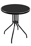 Stelzer Bistrotisch rund Ø 60 cm mit schwarzer Glasplatte MC330850BB schw