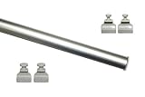 GARDINIA Unterprofil zum Klipsen für Flächenvorhänge, Inklusive Klebestreifen, Aluminium, 60 cm, Silber