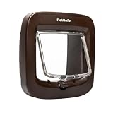 PetSafe Mikrochip-aktivierte Katzenklappe, exklusiver Einstieg, einfache Installation, manuelle 4-Wege-Verriegelung, energieeffizient, Zugluftstopper, praktisch, braun , bis 7 kg