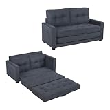 Generisch Modernes Sofa für 2 Personen mit Schlaffunktion und Aufbewahrungstaschen, 151x75x86 cm, bequem und platzsparend, ideal für Wohnzimmer, Schlafzimmer und Bü