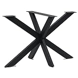 Zelsius Metall Tischbeine Kreuzgestell | Spider Tischgestell, Tischkufen für Do-It-Yourself Esstisch Arbeitstisch Couchtisch ((B) 120 x (T) 68,5 x (H) 72 cm, Black)