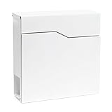 Moderner Design Briefkasten V19 Weiß Wandbriefkasten pulverbeschichtet Zeitungsrolle