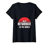 Damen Weltweit bester Netzwerk-Marketing-Unternehmer T-Shirt mit V-Ausschnitt