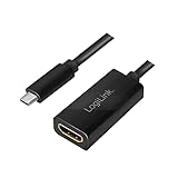 LogiLink UA0380 - USB 3.2 (Gen 2) Adapter, C/M zu HDMI A/F, 4K/60Hz, Schwarz, 0.15m