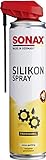 SONAX SilikonSpray mit EasySpray (400 ml) schmiert, pflegt und schützt langanhaltend Gummi-, Kunststoff-, Holz- und Metallteile | Art-Nr. 03483000