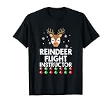 Rentier Fluglehrer Weihnachtsmann Fliegerkostüm T-Shirt